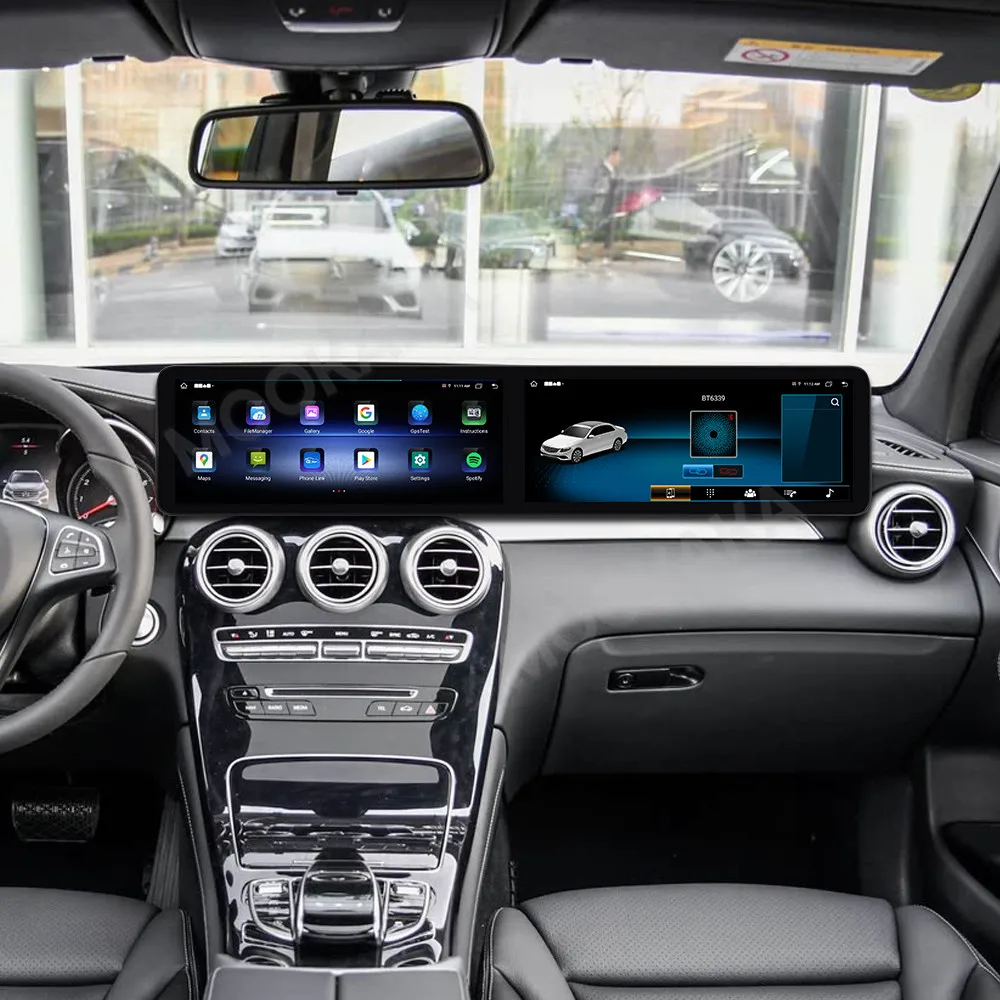 Фото 24,6-дюймовый автоматический радиоприемник с GPS-навигацией для Mercedes Benz GLC W253 C W205 2015-2018, автомобильный стерео головное устройство с двойным экраном Android Carplay №2
