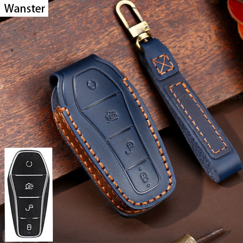 

Luxury Genuine Leather Car Key Case Cover Luxury Handmade Key Bag for BYD DM Tang Song Dmi Max Pro QIn Pro Yuan Ev and Dolphin