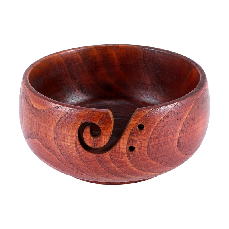 

Wooden Yarn Bowl,Knitting Wool Storage Basket,Craft Crochet Kit Organizer Knitting Yarn Holder For Knitting Mother's Day
