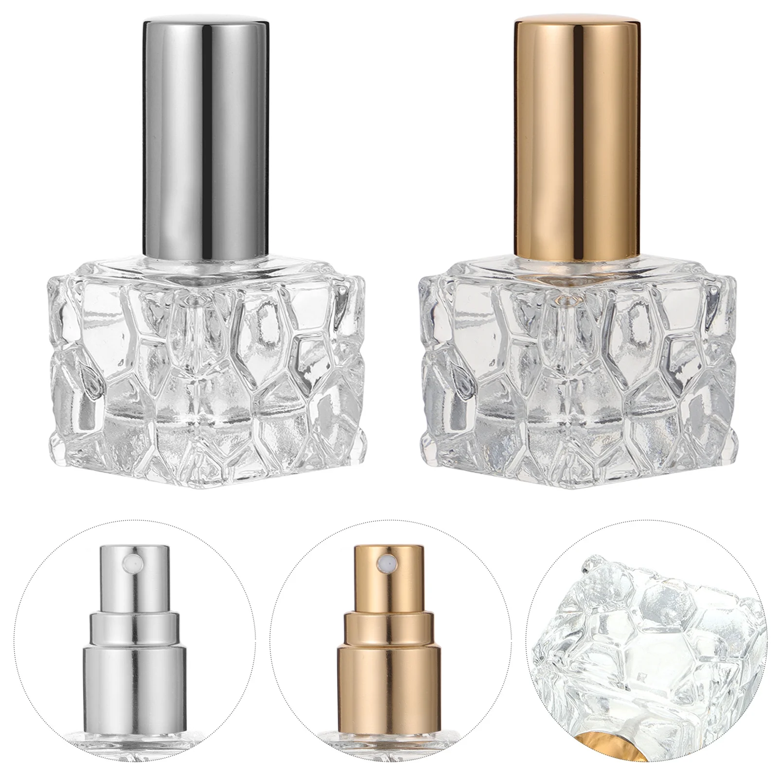 

4 Pcs Refillable Portable Perfume 10ml Glass Container Spray Atomizer Liquid Sprayer for Storage