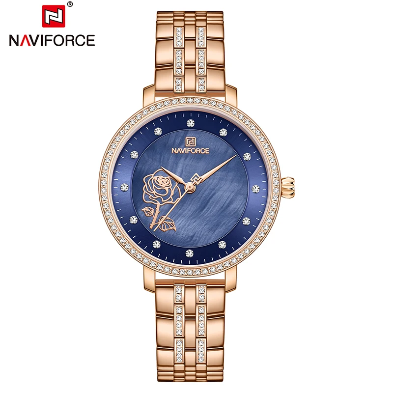 Часы наручные NAVIFORCE женские кварцевые брендовые Роскошные водонепроницаемые с