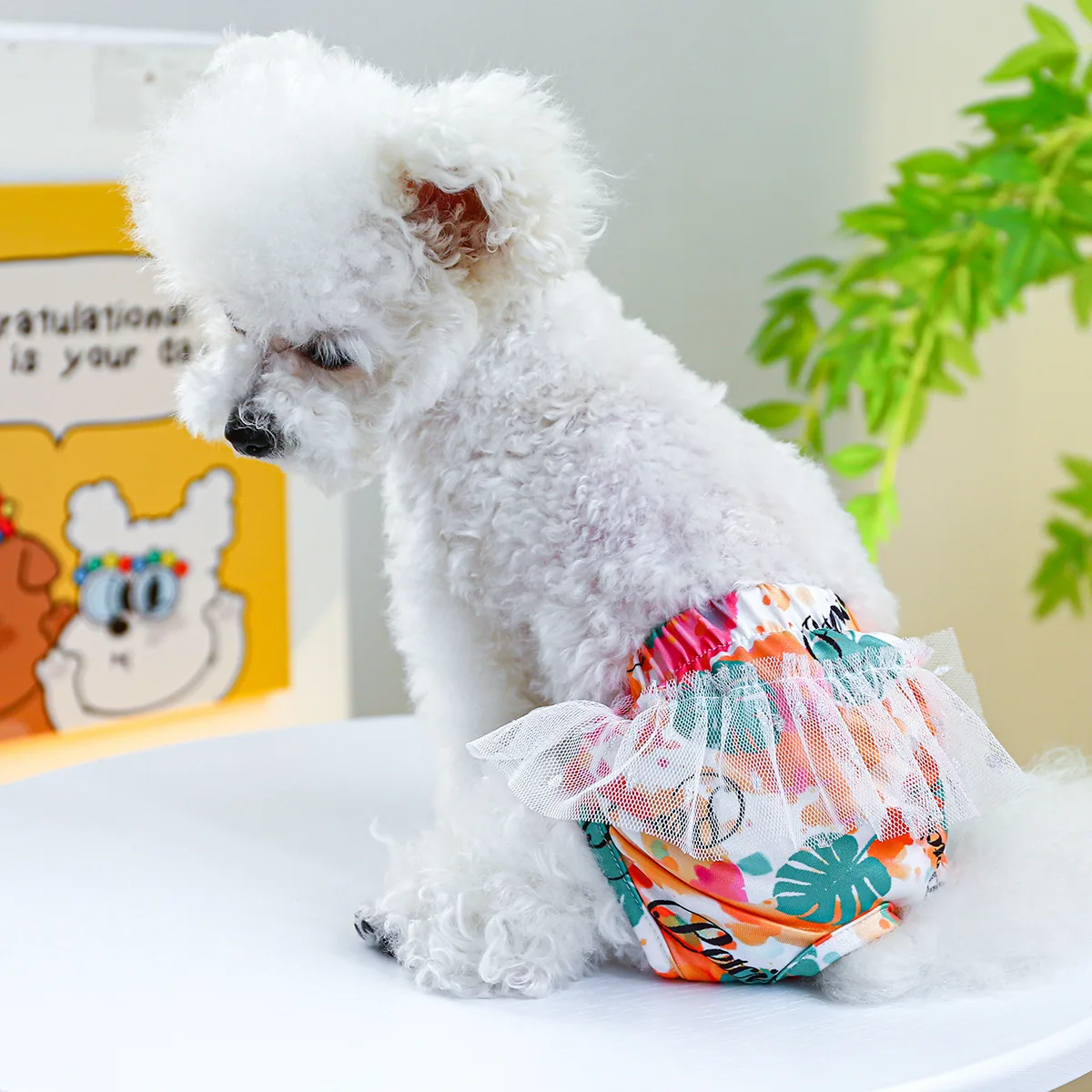 

Washable Diapers for Dogs Female Dog Physiological Pant Cotton Short Sanitary Underwear Puppy Briefs Reusable Printed Clothes