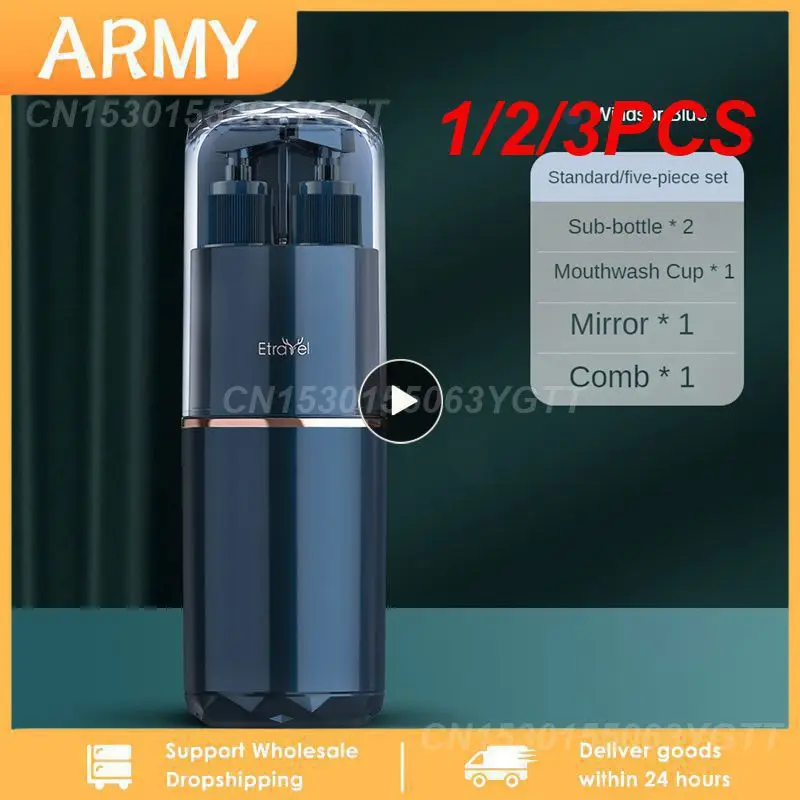 

1/2/3PCS Travel Wash Set Toothpaste Shampoo Storage Bottle Outdoor Portable Toiletries Organizer Box Mouthwash Cup Bathroom