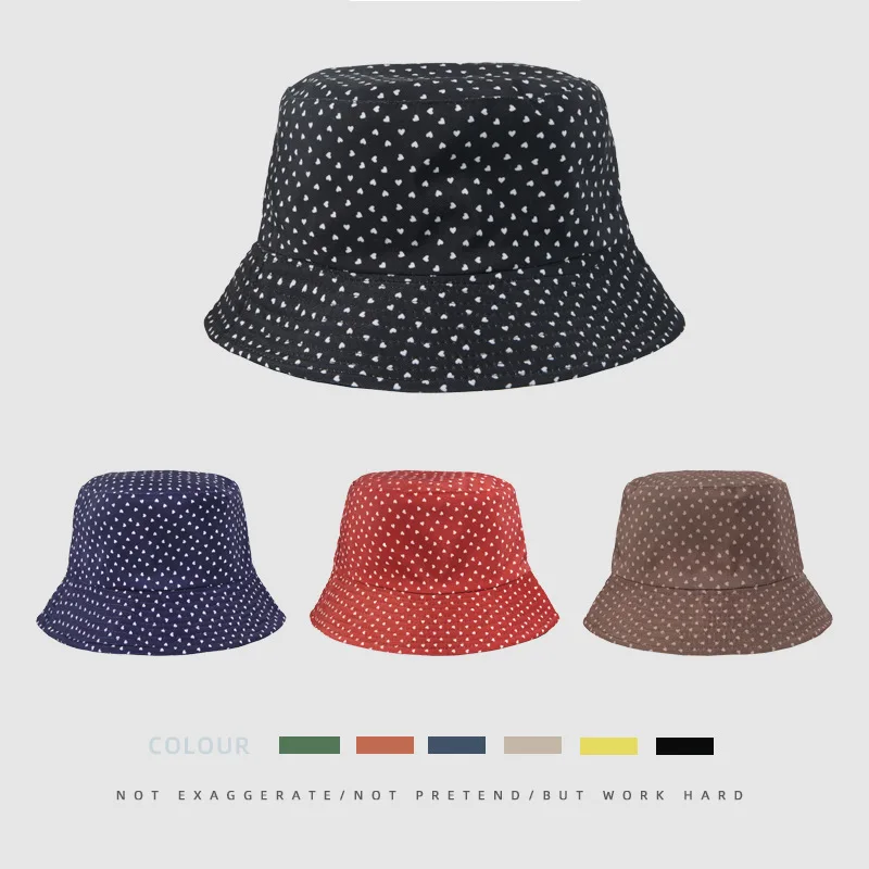 

Summer travel sunscreen printed fisherman hat simple and versatile wide-brimmed fisherman hat age-reducing sunshade hat