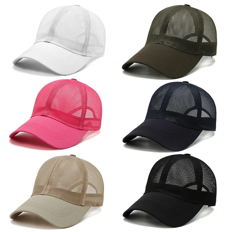 

Men Women Snapback Hat Mesh Caps Summer Cap Fishing Hat Outdoor Hollow Breathable Quick Dry Sunbonnet Leisure Sun Block Outdoor