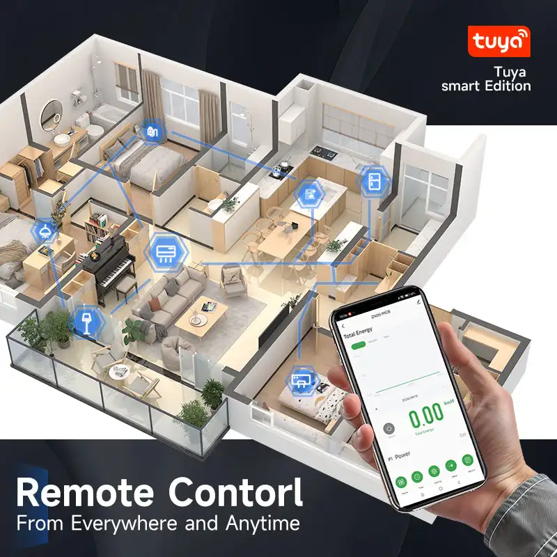 Фото Умный дифференциальный автоматический выключатель TUYA WIFI RCBO с LED-индикацией, регулируемый, с защитой от перегрузки по току и утечки тока (MCB) №5