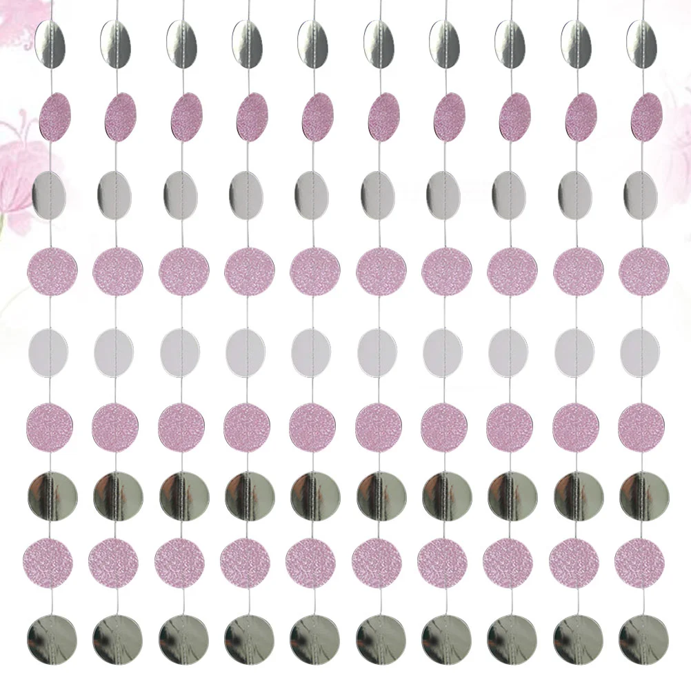 

Garland Dot Circle Twinkle Streamer Banner Round Glitter Bunting Shower Baby Backdrop Glittery Hanging Paper Birthday