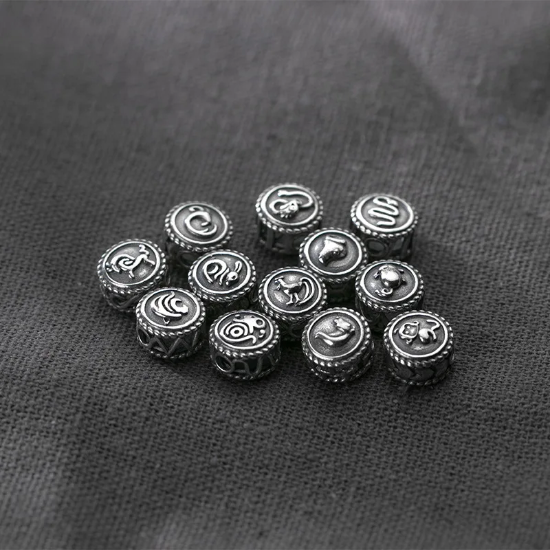 MEETSOFT классический браслет из серебра 925 пробы со знаками Зодиака и животными