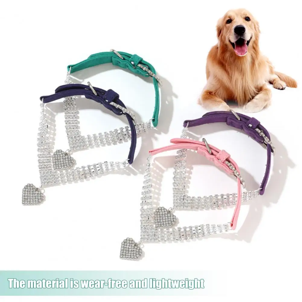 

Beautiful Lightweight Allergy Free Fashionable Pet Dog Rhinestone Pendant Necklace for Travel Cat Necklace Cat Collar