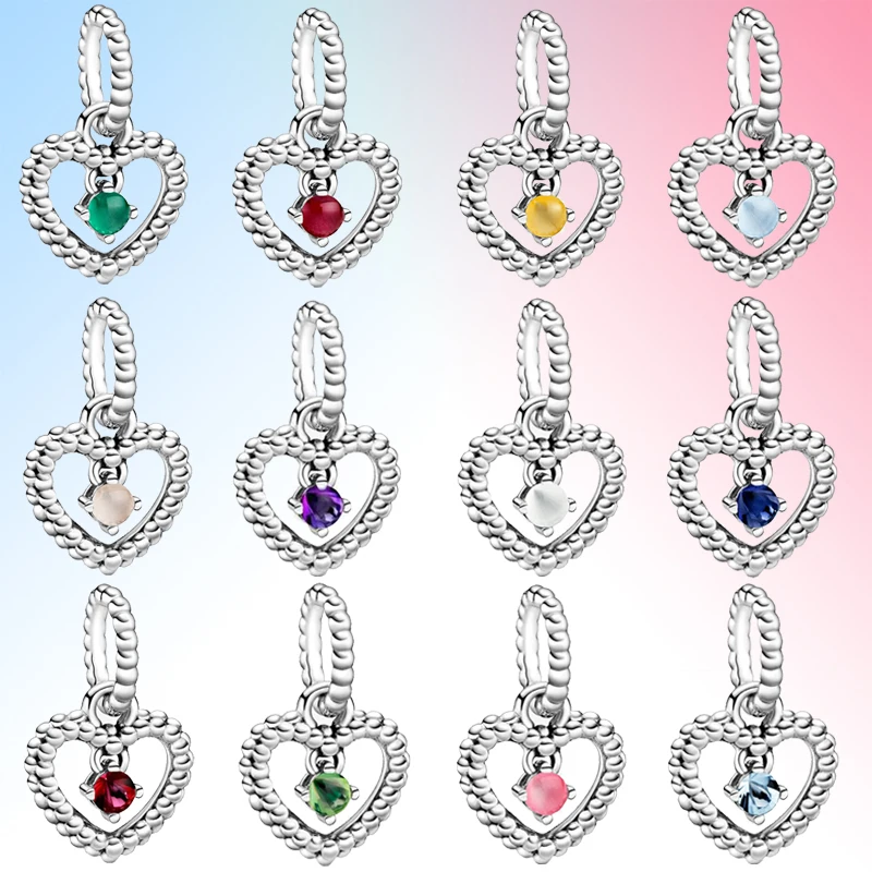 Купи NEW blue purple true love heart shape Beads Charm 925 Silver Fit Original Pandora Bracelet for Pendant Necklace Jewelry за 173 рублей в магазине AliExpress