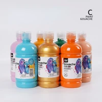 24 Colors 500ml Bottled Gouache Pigment Large-capacity Degumming Quick-drying Student Coloring Painting Paint Art Supplies