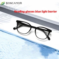 boncamor reading glasses spring hinge anti blue light eyeglasses optical computer gaming goggles men women diopter 0 51 03