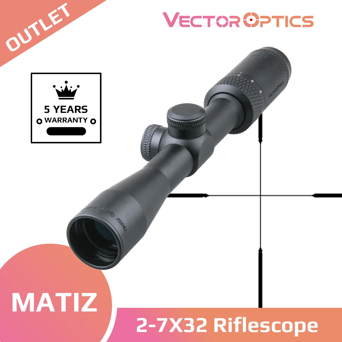 

Оптический прицел для винтовки Matiz 2-7x32, черный прицел с полным многослойным покрытием, тактический прицел для оптической винтовки с увеличе...