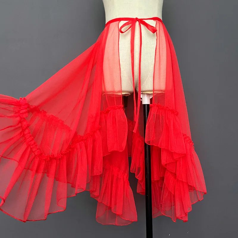 Сетчатая прозрачная юбка для женщин