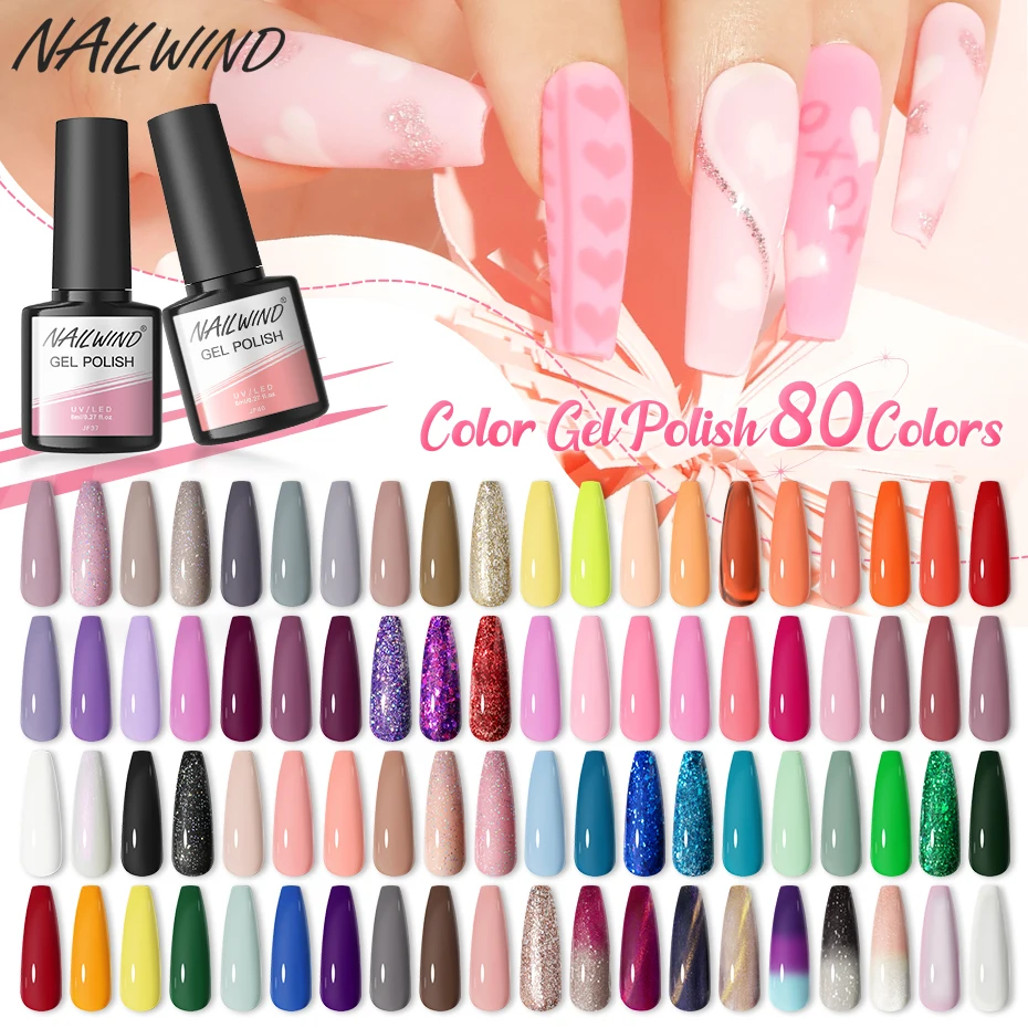 

NAILWIND Gel Nail Polish Semi-permanent UV Varnish Led Esmaltes Gel Varnishes Hybrid Nail Polish Glitter Gel Nail Glue Top Coat