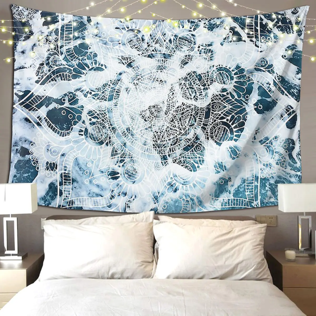 

Ocean Mandala Tapestry Funny Wall Hanging Aesthetic Home Decor Tapestries for Living Room Bedroom Dorm Room