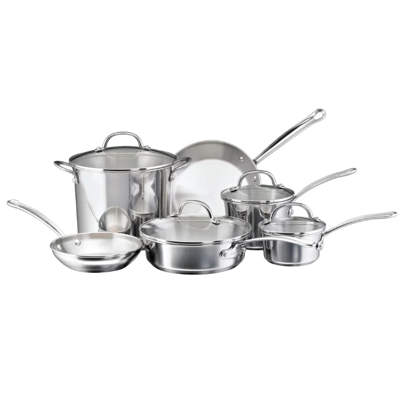 

Farberware Millennium Stainless Steel Cookware Set, 10-Piece, Silver