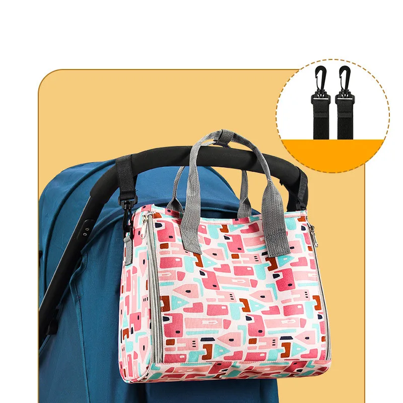 

Сумка на плечо для детских подгузников, многофункциональная вместительная сумка для мам, модный уличный дорожный мешок с принтом