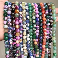 natural stone beads fire dragon veins agates loose spacer beads for jewelry making diy charm bracelet neckalce earrings finding