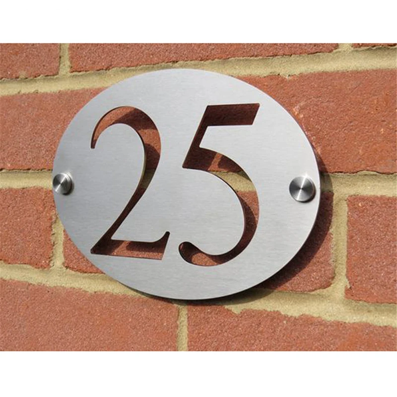 

Customized House Number Street Name Ellipse Composite Aluminum Board Sign Outdoor Plaque Office Door Floating Backing Panel