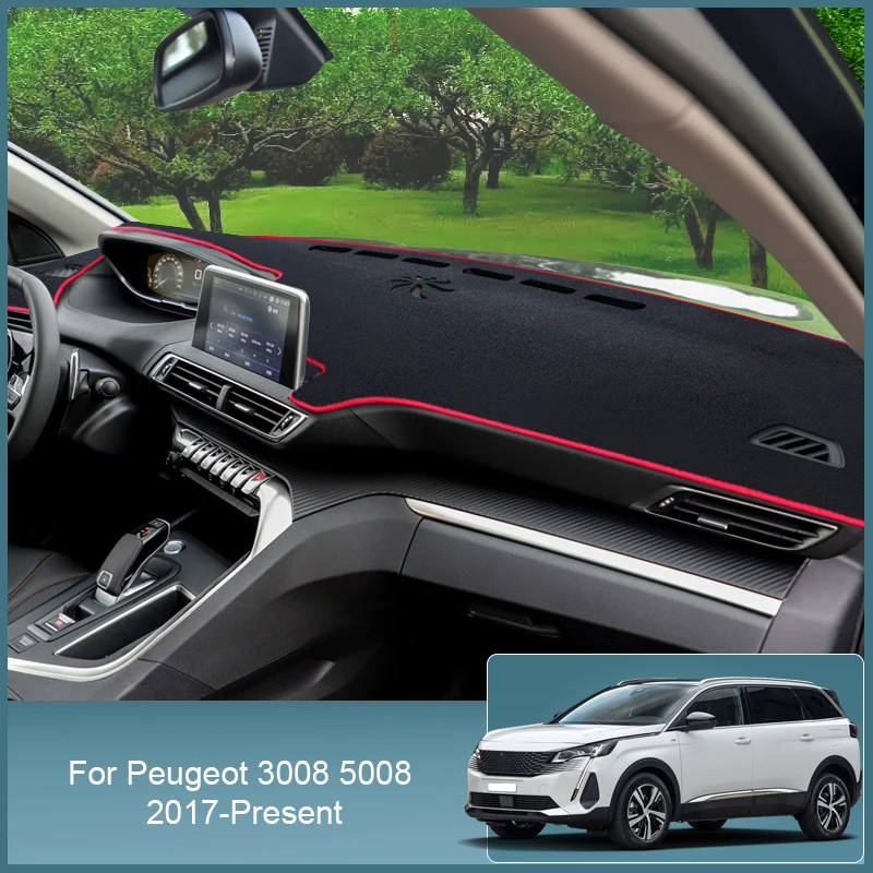 

Auto Dashboard Cover Protective Pad Artificial Interior Sunshade Carpet Car Accessorry For Peogeot 3008 5008 2017-2024 RHD&LHD