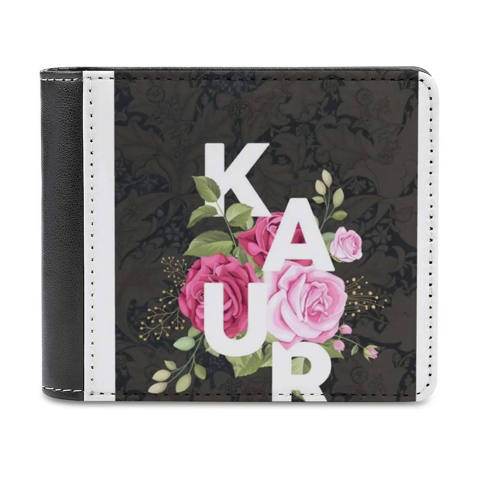 

Kaur Floral Leather Wallet Short Slim Male Purses Money Credit Card Holders Men Wallet Kaur Floral Sikh Punjab Love Punjabi