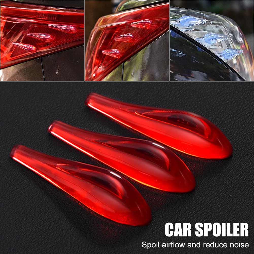 

6Pcs Car Tail Light Spoiler Sticker Decorative Strips Anti Collision Reduce Resistance Wind Noise Taillight Sticker Accessories