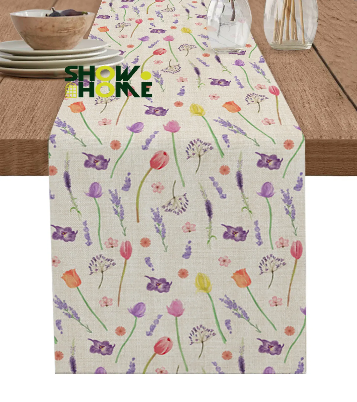 

Тюльпан, лаванда, растение, настольная дорожка, Свадебный декор для стола, изысканная кухня, настольная дорожка