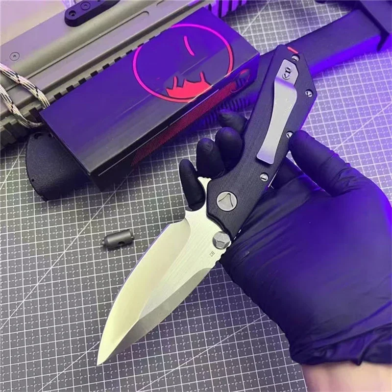 

Micro DOC LDT Manual Folding Ball Bearing Knife Satin Plain D2 Blade G10 Handle Tactical Survival Multi EDC Tool Gift Knives
