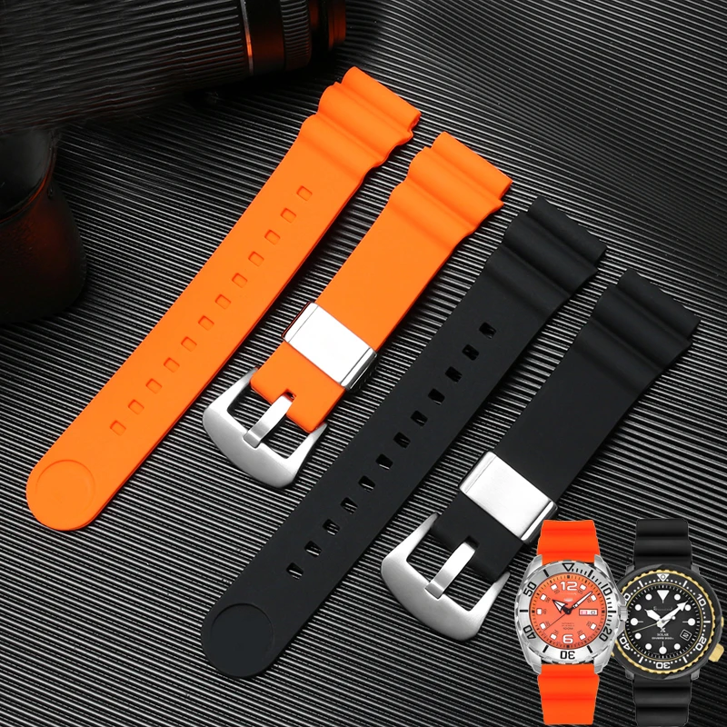 For Seiko SNE537 SRPA83J1 watch band brand sports watch strap rubber strap 22mm Silicone Rubber Bracelet Black Blue Orange