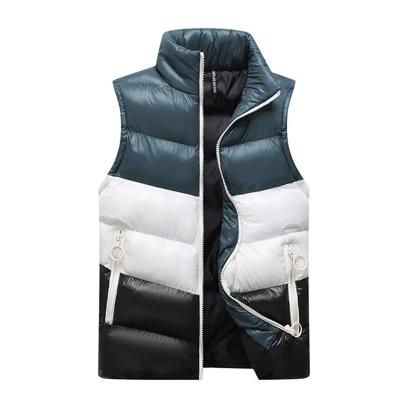 

2022 Autumn Winter New Men Thicken Vest Jacket Sleeveless Down Cotton Waistcoat Jacket Male Casual Vest Coat Plus Size E15