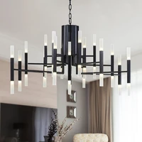 modern acrylic led pendant light gold white black iron nordic ceiling chandelier for living room kitchen designer hanging lamps