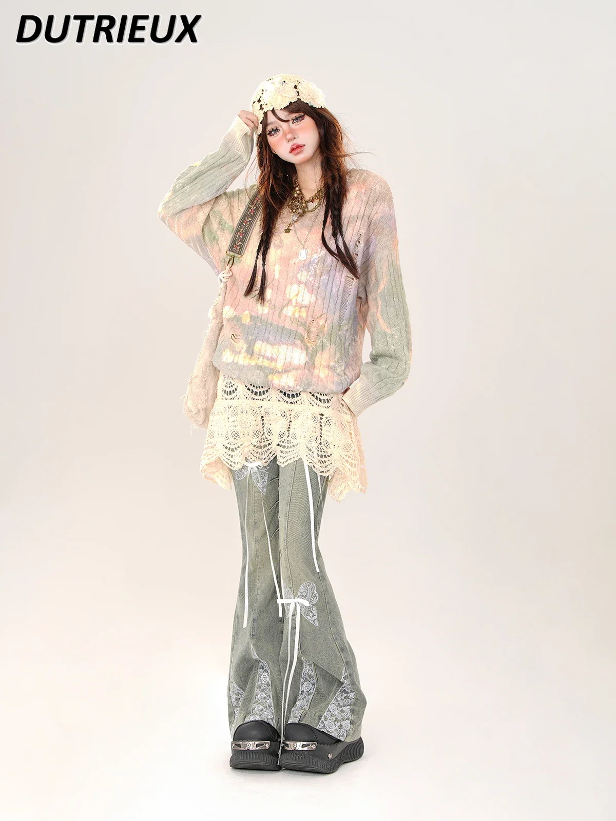 Модный милый пуловер свитер осень-зима свободный тонкий вязаный топ для женщин