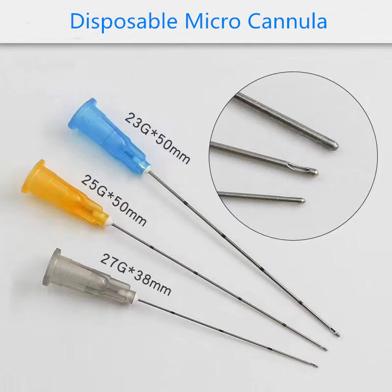

Disposable Fine Micro Cannula For Filler Injection 20 Pieces 18G 22G 23G 25G 50mm 70mm 38mm Blunt-tip Needles