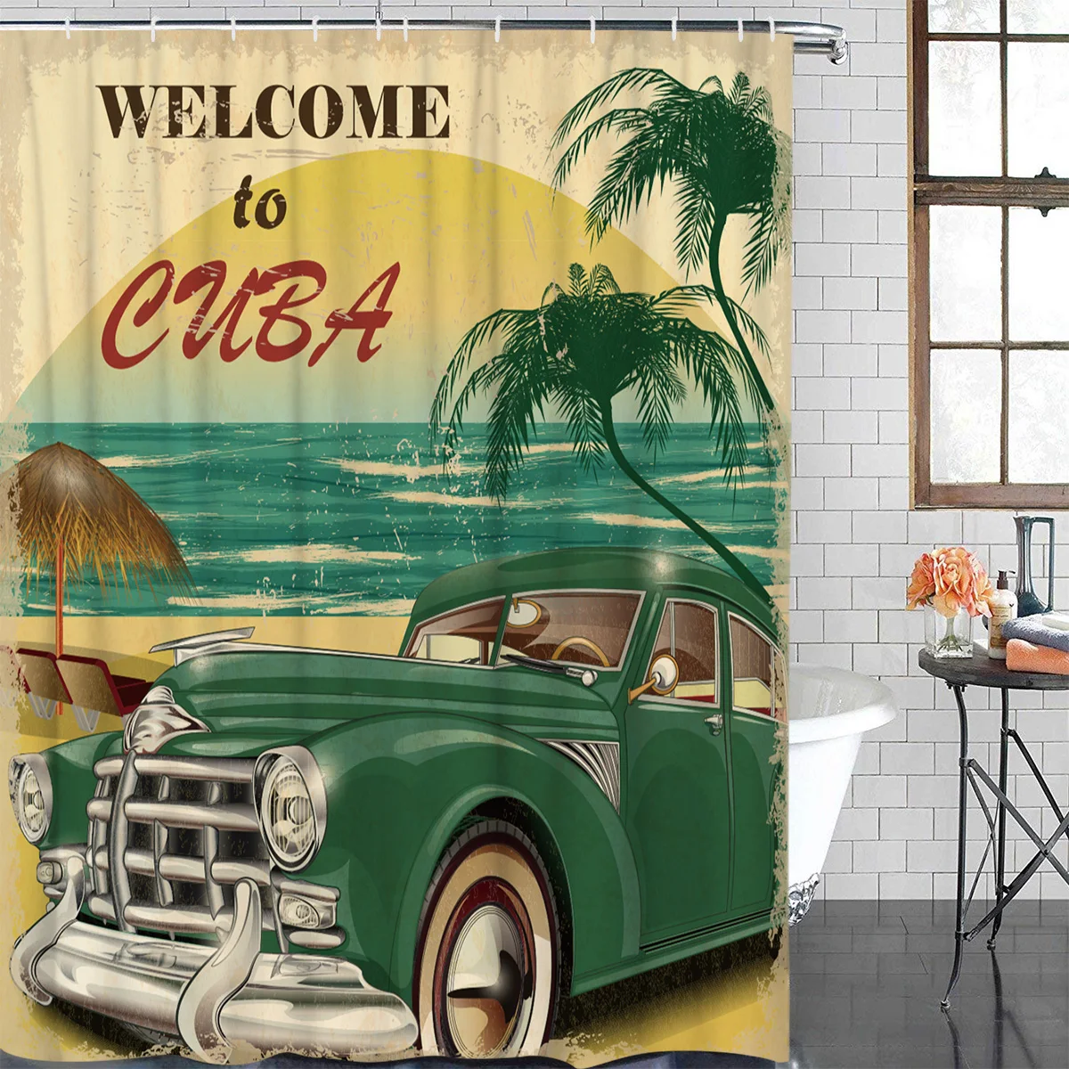 Постер в стиле ретро для автомобиля водонепроницаемая декорация ванной комнаты
