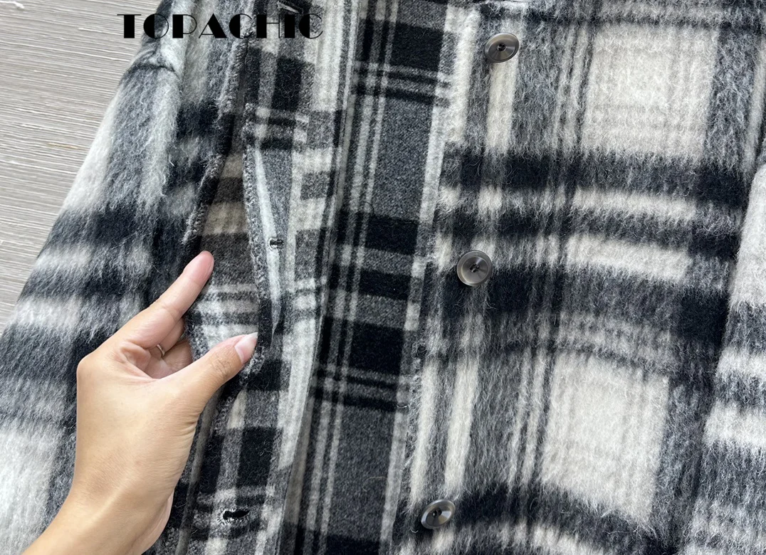 11.2 TOPACHIC-Женское шикарное темпераментное контрастное цветное клетчатое