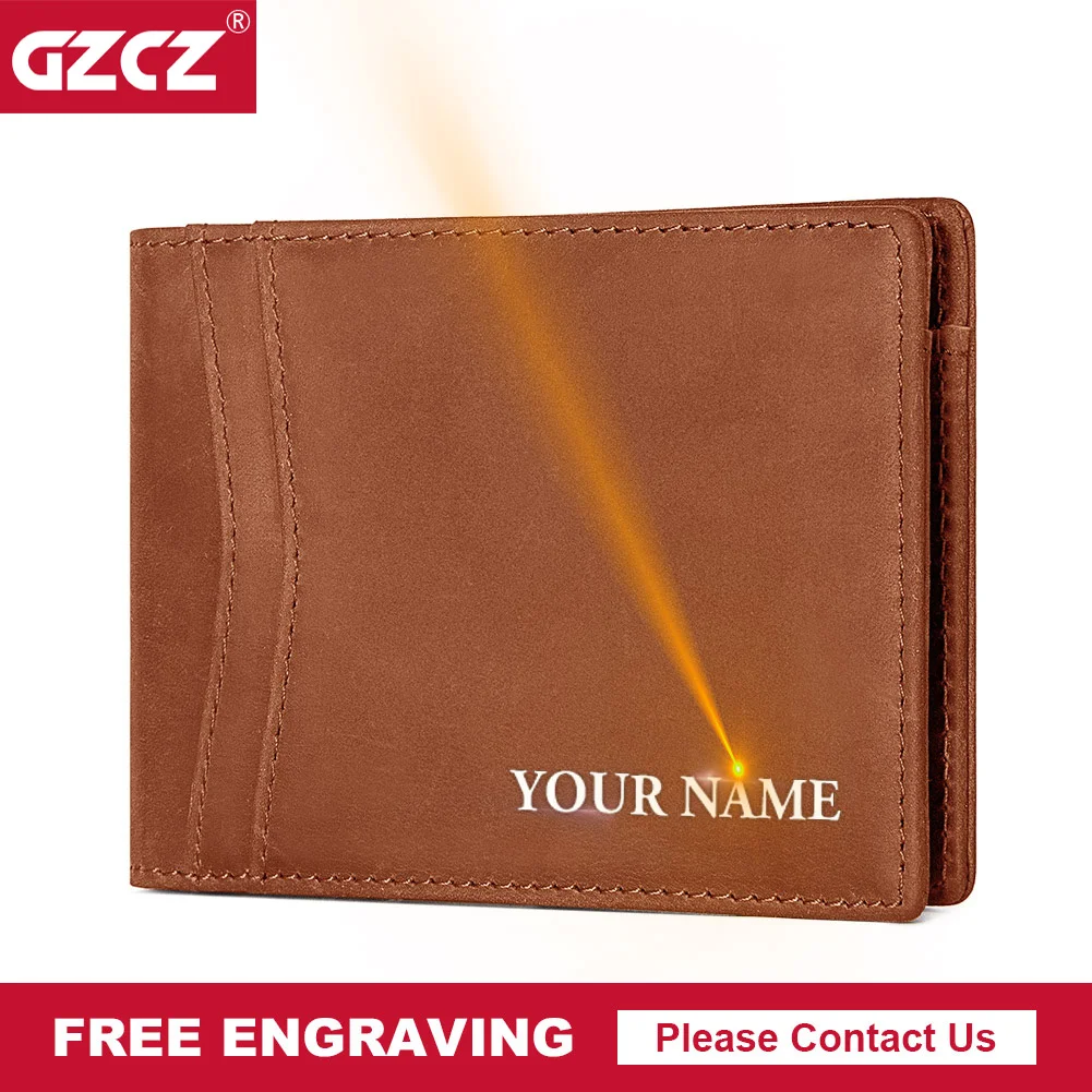 

Мужской тонкий кошелек из 100% натуральной кожи с зажимом для денег высококачественный складной держатель для карт из воловьей кожи для мужч...