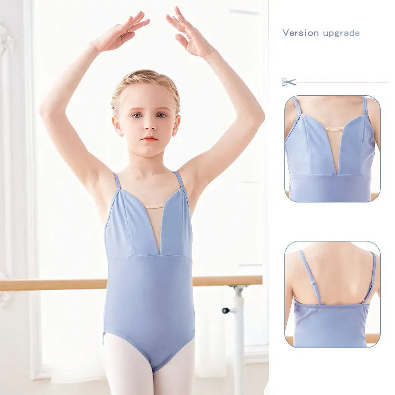 Gymnastics Leotard Girls Camisole Straps Ballet Leotards Cotton Dance Leotard Dancing Bodysuit For Girls Swimsuit