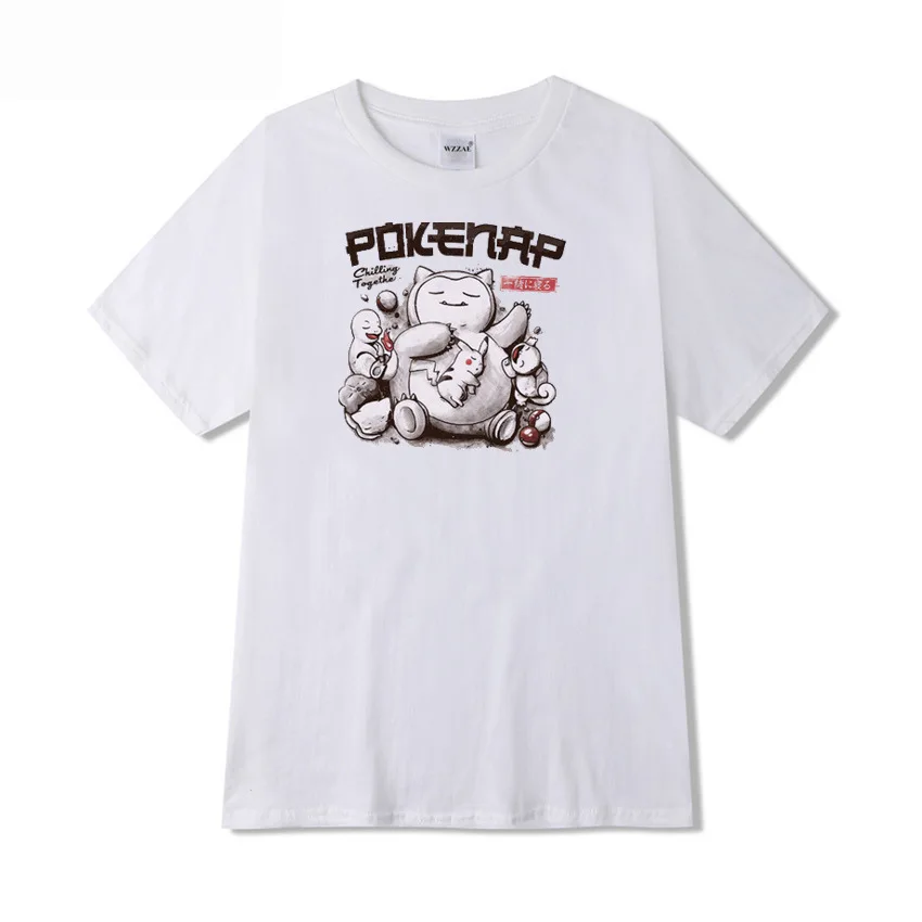 

Pokémon Graphic T-Shirt Summer T-Shirt Cartoon Cute Short Sleeve Female Pikachu Print Loose Top Men's Kawaii Clothes