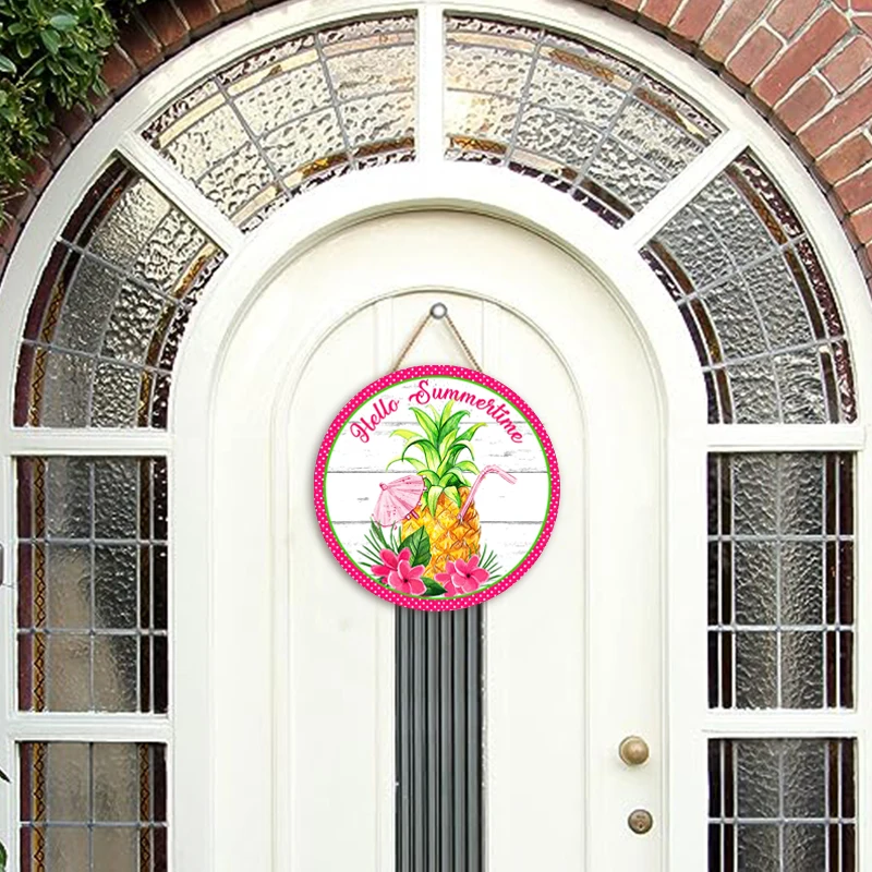 Hello SummerTime Настенный Декор Деревянные Круглые Художественные Таблички Винтажный