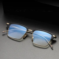 thom brand design titanium square mens myopia eyeglasses frame womens optical glasses fashion semi rimless spectacles tbx422