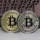 Популярные Позолоченные физические биткойны, BTC с чехлом, подарок, физические металлические антикварные Имитационные золотые монеты, художественные коллекционные монеты
