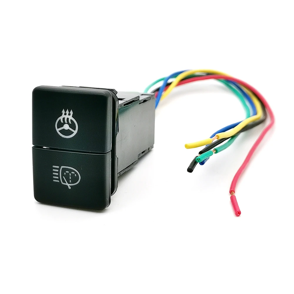 

1 шт. двойной переключатель светодиодных противотуманных фар, радар, кнопка включения и выключения фар для Toyota Corolla Camry 50 Yaris Sienta RAV4 2007-2017