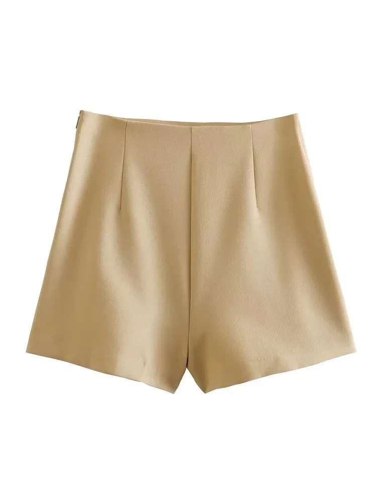 Юбка-шорты Женская прямая с завышенной талией на молнии