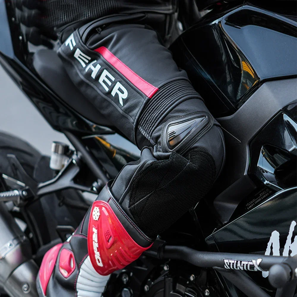 Кожаные брюки мужские мотоциклетные велосипедные из воловьей кожи