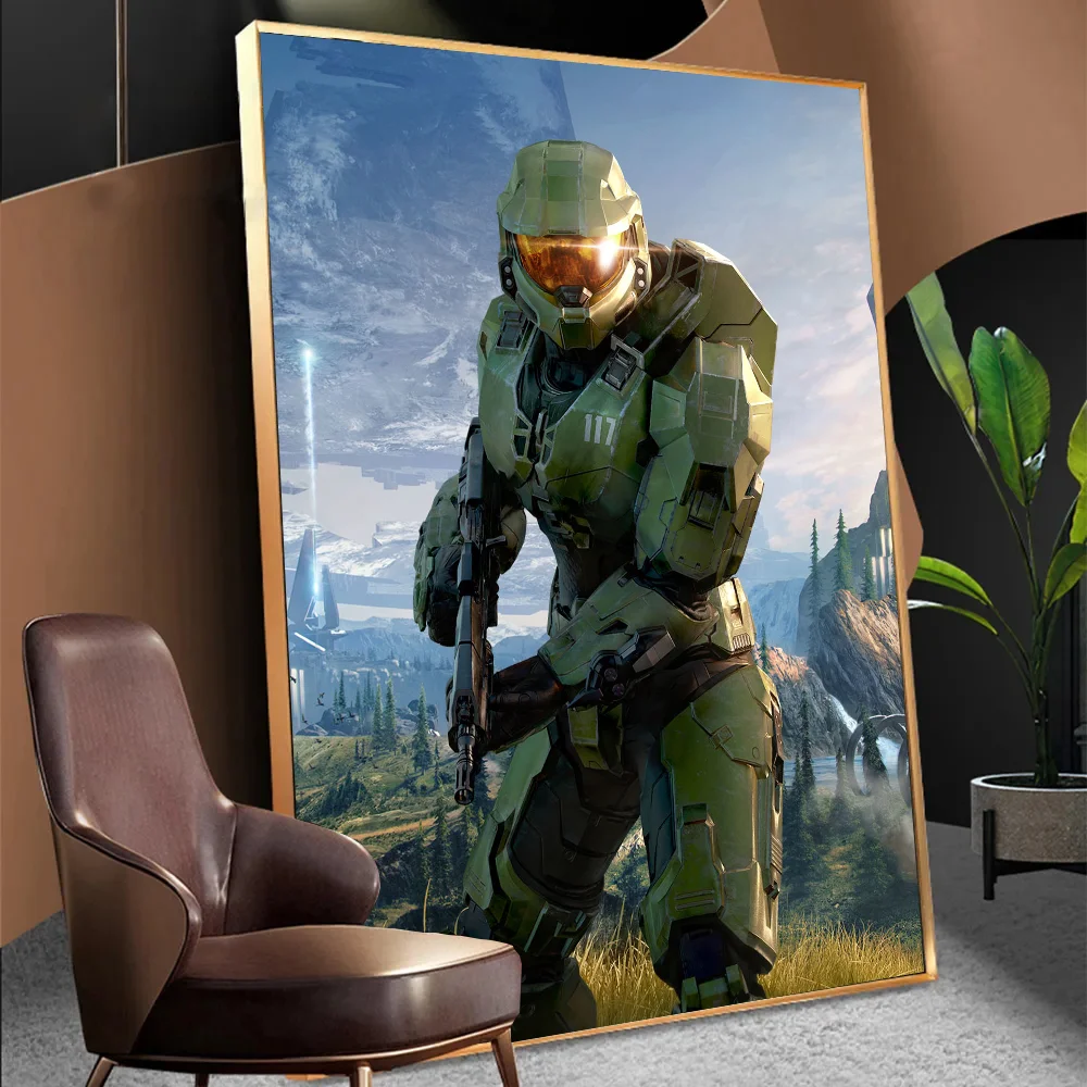 Game H-halo Hot Whitepaper Poster Retro Kraft Paper Sticker DIY Room Bar Cafe Vintage Decorative Painting