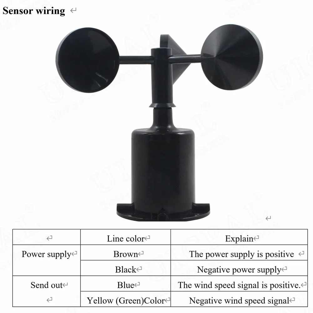 Уличная Метеостанция из поликарбона 8 датчиков скорости ветра 5 В 3 чашки