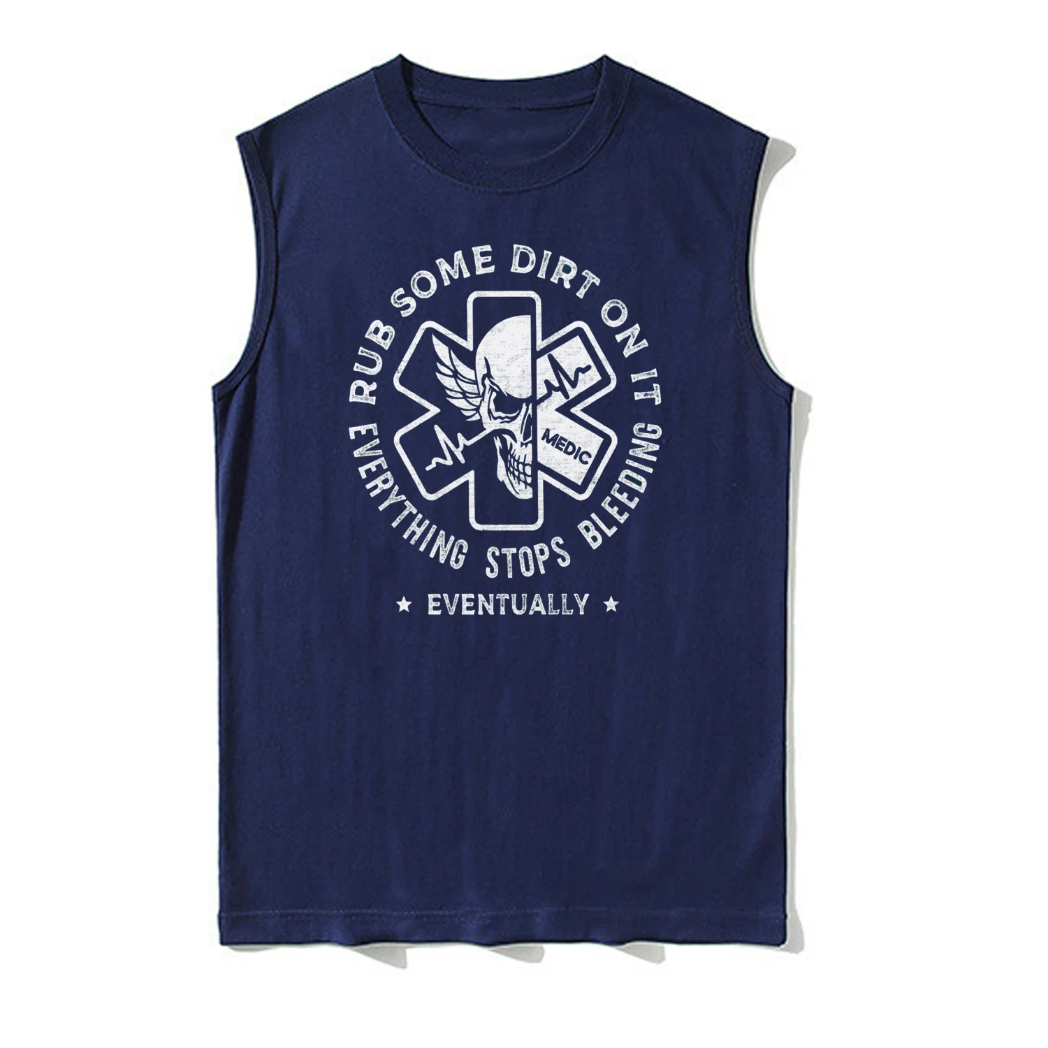 Ретро EMS EMT Череп Звезда жизни Медицинский фельдшер Майка Новая 100% хлопок с