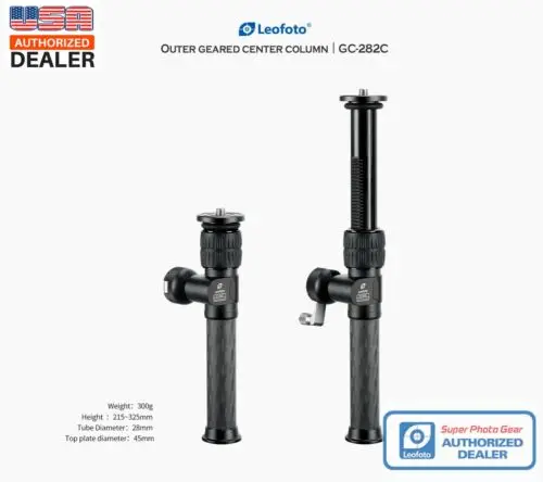 

【US Dealer】Leofoto GC-282C Geared Carbon Fiber 2 Tripod Extensible Center Column