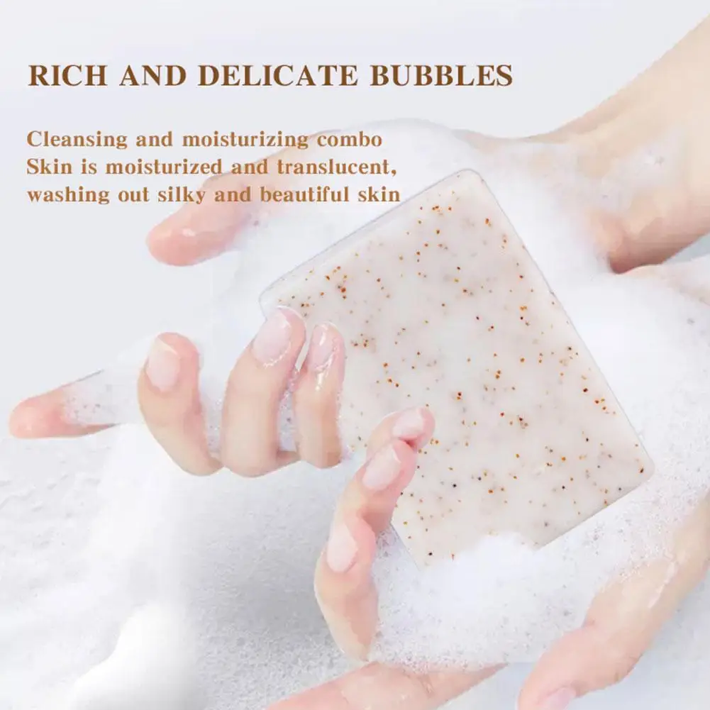 

Coconut Oil Exfoliating Scrub Soap Skin Whitening Shrink Pores Soap 100g Rich Foam Anti Natural Body Bath Acne Handmade Her Q3y2